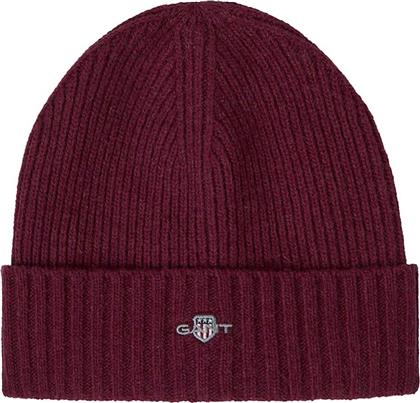 ΑΝΔΡΙΚΟΣ ΜΑΛΛΙΝΟΣ ΣΚΟΥΦΟΣ RIBBED ΜΕ ΚΕΝΤΗΜΕΝΟ LOGO - 9910023 ΜΠΟΡΝΤΟ GANT