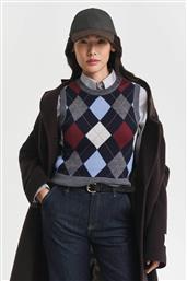 ΓΥΝΑΙΚΕΙΑ ΜΠΛΟΥΖΑ ΠΛΕΚΤΗ ΑΜΑΝΙΚΗ ΜΕ ARGYLE PATTERN - 4805350 ΑΝΘΡΑΚΙ GANT