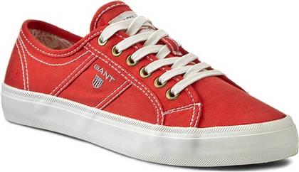 ΓΥΝΑΙΚΕΙΑ ΥΦΑΣΜΑΤΙΝΑ SNEAKERS ΜΟΝΟΧΡΩΜΑ ''ZOE'' - 10538553 ΚΟΚΚΙΝΟ GANT