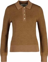 ΓΥΝΑΙΚΕΙΑ ΜΑΛΛΙΝΗ ΜΠΛΟΥΖΑ ΠΟΛΟ ΜΕ ALL-OVER MONOGRAM PATTERN SLIM FIT - 4805400 ΚΑΦΕ GANT