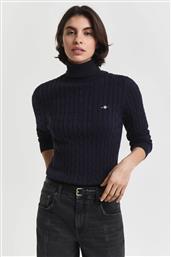 ΓΥΝΑΙΚΕΙΑ ΠΛΕΚΤΗ ΜΠΛΟΥΖΑ ΖΙΒΑΓΚΟ ΜΕ CABLE KNIT PATTERN ΚΑΙ ΚΕΝΤΗΜΕΝΟ ΛΟΓΟΤΥΠΟ SLIM FIT - 4800102 ΜΠΛΕ ΣΚΟΥΡΟ GANT