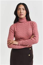 ΓΥΝΑΙΚΕΙΑ ΠΛΕΚΤΗ ΜΠΛΟΥΖΑ ΖΙΒΑΓΚΟ ΜΕ CABLE KNIT PATTERN ΚΑΙ ΚΕΝΤΗΜΕΝΟ ΛΟΓΟΤΥΠΟ SLIM FIT - 4800102 ΚΕΡΑΜΙΔΙ GANT