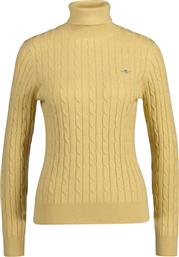 ΓΥΝΑΙΚΕΙΑ ΠΛΕΚΤΗ ΜΠΛΟΥΖΑ ΖΙΒΑΓΚΟ ΜΕ CABLE KNIT PATTERN ΚΑΙ ΚΕΝΤΗΜΕΝΟ ΛΟΓΟΤΥΠΟ SLIM FIT - 4800102 ΚΙΤΡΙΝΟ GANT