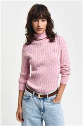 ΓΥΝΑΙΚΕΙΑ ΠΛΕΚΤΗ ΜΠΛΟΥΖΑ ΖΙΒΑΓΚΟ ΜΕ CABLE KNIT PATTERN ΚΑΙ ΚΕΝΤΗΜΕΝΟ ΛΟΓΟΤΥΠΟ SLIM FIT - 4800102 ΡΟΖ GANT