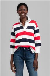ΓΥΝΑΙΚΕΙΑ ΡΙΓΕ ΜΠΛΟΥΖΑ ΜΕ LAYER ΣΤΟ ΓΙΑΚΑ ''BLOCK STRIPED HEAVY RUGBY'' - 4202512 ΚΟΚΚΙΝΟ GANT