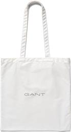 ΓΥΝΑΙΚΕΙΑ ΒΑΜΒΑΚΕΡΗ ΤΣΑΝΤΑ SHOPPER ΜΟΝΟΧΡΩΜΗ ΜΕ CONTRAST LOGO PRINT - 4970020 ΛΕΥΚΟ GANT