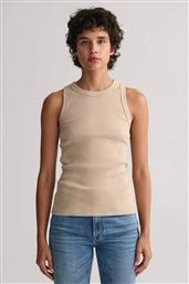 ΓΥΝΑΙΚΕΙΟ ΑΜΑΝΙΚΟ ΤΟΠ RIBBED ΜΟΝΟΧΡΩΜΟ SLIM FIT - 4201407 ΜΠΕΖ GANT