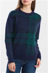 ΓΥΝΑΙΚΕΙΟ ΜΑΛΛΙΝΟ ΠΟΥΛΟΒΕΡ ΜΕ ALL-OVER TARTAN CHECK PATTERN - 4801083 ΜΠΛΕ ΣΚΟΥΡΟ GANT