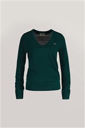 ΓΥΝΑΙΚΕΙΟ ΜΑΛΛΙΝΟ ΠΟΥΛΟΒΕΡ ΜΕ V ΚΑΙ ΚΕΝΤΗΜΕΝΟ ΛΟΓΟΤΥΠΟ REGULAR FIT - 4805262 ΠΡΑΣΙΝΟ ΣΚΟΥΡΟ GANT