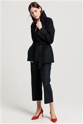 ΓΥΝΑΙΚΕΙΟ ΠΑΛΤΟ ΜΑΛΛΙΝΟ ''WRAP COAT'' - 4751014 ΜΠΛΕ ΣΚΟΥΡΟ GANT