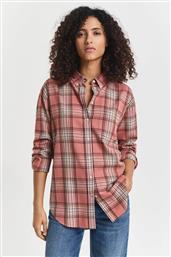 ΓΥΝΑΙΚΕΙΟ ΠΟΥΚΑΜΙΣΟ FLANNEL BUTTON DOWN ΜΕ ΚΑΡΟ ΣΧΕΔΙΟ RELAXED FIT - 4300560 ΚΕΡΑΜΙΔΙ GANT