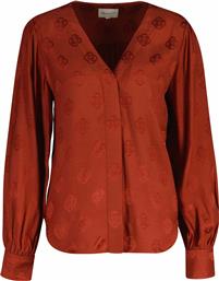 ΓΥΝΑΙΚΕΙΟ ΠΟΥΚΑΜΙΣΟ ΜΕ V ΚΑΙ ALL-OVER MONOGRAM PATTERN REGULAR FIT - 4300572 ΚΕΡΑΜΙΔΙ GANT