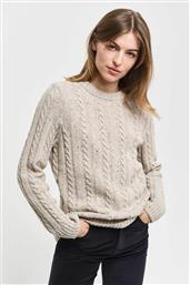 ΓΥΝΑΙΚΕΙΟ ΠΟΥΛΟΒΕΡ ΜΕ CABLE KNIT PATTERN REGULAR FIT - 4805286 ΚΡΕΜ GANT