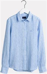 ΓΥΝΑΙΚΕΙΟ ΡΙΓΕ ΠΟΥΚΑΜΙΣΟ ΛΙΝΟ - 4321020 DENIM BLUE ΑΝΟΙΧΤΟ GANT