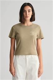 ΓΥΝΑΙΚΕΙΟ T-SHIRT ΜΕ GRAPHIC LOGO PRINT REGULAR FIT - 4200881 ΚΑΦΕ ΑΝΟΙΧΤΟ GANT
