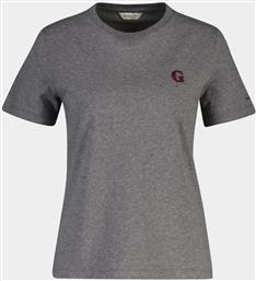 ΓΥΝΑΙΚΕΙΟ T-SHIRT ΜΕ ΚΕΝΤΗΜΕΝΟ G LOGO REGULAR FIT - 4202633 ΑΝΘΡΑΚΙ GANT από το NOTOS