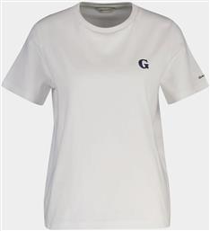 ΓΥΝΑΙΚΕΙΟ T-SHIRT ΜΕ ΚΕΝΤΗΜΕΝΟ G LOGO REGULAR FIT - 4202633 ΛΕΥΚΟ GANT από το NOTOS