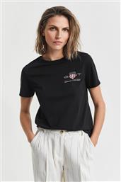 ΓΥΝΑΙΚΕΙΟ T-SHIRT ΜΕ ΚΕΝΤΗΜΕΝΟ GRAPHIC LOGO REGULAR FIT - 4200277 ΜΑΥΡΟ GANT
