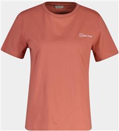 ΓΥΝΑΙΚΕΙΟ T-SHIRT ΜΕ ΚΕΝΤΗΜΕΝΟ ΛΟΓΟΤΥΠΟ REGULAR FIT - 4202571 ΚΕΡΑΜΙΔΙ GANT
