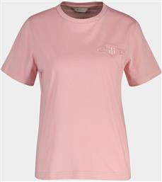 ΓΥΝΑΙΚΕΙΟ T-SHIRT ΜΕ ΚΕΝΤΗΜΕΝΟ ΛΟΓΟΤΥΠΟ REGULAR FIT - 4202589 ΡΟΖ GANT