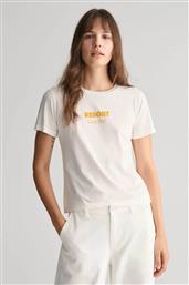 ΓΥΝΑΙΚΕΙΟ T-SHIRT ΜΕ RESORT GRAPHIC PRINT REGULAR FIT - 4200876 ΛΕΥΚΟ GANT