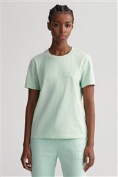 ΓΥΝΑΙΚΕΙΟ T-SHIRT ΜΕ TON-SUR-TON ΚΕΝΤΗΜΕΝΟ ΛΟΓΟΤΥΠΟ REGULAR FIT - 4200262 ΠΡΑΣΙΝΟ ΜΕΝΤΑΣ GANT