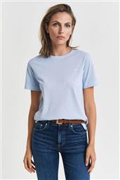 ΓΥΝΑΙΚΕΙΟ T-SHIRT ΜΟΝΟΧΡΩΜΟ ΜΕ ΚΕΝΤΗΜΕΝΟ ΛΟΓΟΤΥΠΟ REGULAR FIT - 4200868 ΣΙΕΛ GANT
