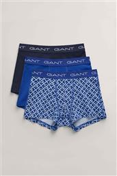 ΣΕΤ ΑΝΔΡΙΚΑ ΕΣΩΡΟΥΧΑ BOXER ΜΕ CONTRAST LOGO PRINT ΣΤΗΝ ΜΕΣΗ (3 ΤΕΜΑΧΙΑ) - 902333013 ΜΠΛΕ GANT