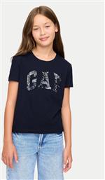 T-SHIRT 628663 ΣΚΟΥΡΟ ΜΠΛΕ REGULAR FIT GAP