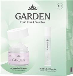 PROMO ANTI-WRINKLE CREAM WITH HYALURONIC ACID FOR FACE & EYES 50ML & ROLL-ON EYE GEL FOR DARK CIRCLES 20ML GARDEN