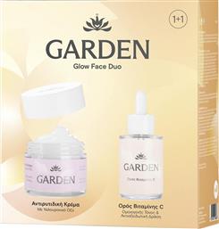 PROMO ANTI-WRINKLE CREAM WITH HYALURONIC ACID FOR FACE & EYES 50ML & VITAMIN C SERUM 30ML GARDEN
