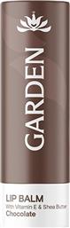 VITAMIN E & SHEA BUTTER LIP BALM ΑΠΑΛΟ ΕΝΥΔΑΤΙΚΟ ΒΑΛΣΑΜΟ ΧΕΙΛΙΩΝ ΠΟΥ ΧΑΡΙΖΕΙ ΛΑΜΨΗ & ΘΡΕΨΗ 5.2G - CHOCOLATE GARDEN