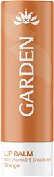 VITAMIN E & SHEA BUTTER LIP BALM ΑΠΑΛΟ ΕΝΥΔΑΤΙΚΟ ΒΑΛΣΑΜΟ ΧΕΙΛΙΩΝ ΠΟΥ ΧΑΡΙΖΕΙ ΛΑΜΨΗ & ΘΡΕΨΗ 5.2G - ORANGE GARDEN