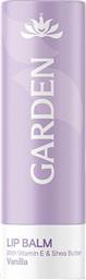 VITAMIN E & SHEA BUTTER LIP BALM ΑΠΑΛΟ ΕΝΥΔΑΤΙΚΟ ΒΑΛΣΑΜΟ ΧΕΙΛΙΩΝ ΠΟΥ ΧΑΡΙΖΕΙ ΛΑΜΨΗ & ΘΡΕΨΗ 5.2G - VANILLA GARDEN