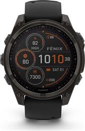 FēNIX 8 SOLAR 47MM SAPPHIRE TITANIUM CARBON GRAY WITH BLACK AND PEBBLE GRAY SMARTWATCH GARMIN