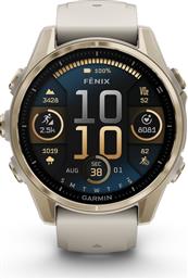 SMARTWATCH FENIX 8 43MM - SAPPHIRE, SOFT GOLD WITH FOG GRAY/DARK SANDSTONE SILICONE BAND GARMIN