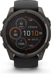 SMARTWATCH FENIX 8 SOLAR 51MM - SAPPHIRE, CARBON GRAY DLC TITANIUM WITH BLACK/PEBBLE GRAY SILICONE BAND GARMIN