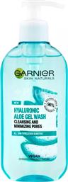 SKINACTIVE HYALURONIC ALOE GEL WASH GEL ΚΑΘΑΡΙΣΜΟΥ ΠΡΟΣΩΠΟΥ ΜΕ ΑΛΟΗ & ΥΑΛΟΥΡΟΝΙΚΟ ΟΞΥ ΓΙΑ ΟΛΟΥΣ ΤΟΥΣ ΤΥΠΟΥΣ ΕΠΙΔΕΡΜΙΔΑΣ 200ML GARNIER