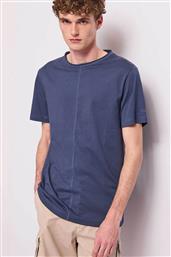 ΑΝΔΡΙΚΟ ΒΑΜΒΑΚΕΡΟ T-SHIRT ΜΟΝΟΧΡΩΜΟ - 511GU64040 ΣΚΟΥΡΟ ΜΠΛΕ GAUDI