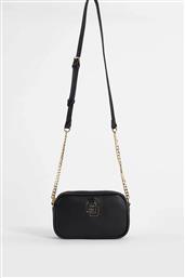 ΓΥΝΑΙΚΕΙΑ ΤΣΑΝΤΑ CROSSBODY FAUX LEATHER ΜΕ ΑΝΑΓΛΥΦΟ ΛΟΓΟΤΥΠΟ - V4AI-11892 ΜΑΥΡΟ GAUDI