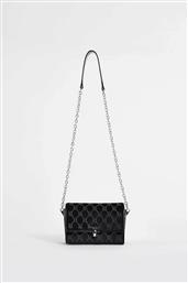 ΓΥΝΑΙΚΕΙΑ ΤΣΑΝΤΑ CROSSBODY ΜΕ ΒΕΛΟΥΔΙΝΗ ΟΨΗ ΚΑΙ GEOMETRICAL PATTERN ΜΕ STRASS - V4AI-11791 ΜΑΥΡΟ GAUDI