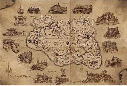 ΑΦΙΣΑ SKYRIM - ILLUSTRATED MAP ΟΡΙΖΟΝΤΙΑ 92X61 CM GBEYE