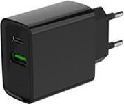 2-PORT 20 W USB FAST CHARGER BLACK GEMBIRD