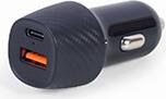 2-PORT USB CAR FAST CHARGER TYPE-C PD 18 W BLACK GEMBIRD