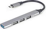UHB-CM-U3P1U2P3-02 USB TYPE-C 4-PORT USB HUB (USB3 X 1 PORT USB2 X 3 PORTS) SILVER GEMBIRD