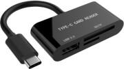 UHB-CR3-02 COMPACT USB TYPE-C SDXC COMBO CARD READER BLACK GEMBIRD