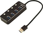 USB 3.1 POWERED 4-PORT HUB WITH SWITCHES BLACK GEMBIRD