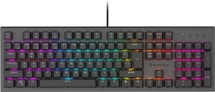 THOR 303 GAMING ΜΗΧΑΝΙΚΟ ΕΝΣΥΡΜΑΤΟ USB ΠΛΗΚΤΡΟΛΟΓΙΟ RGB ΜΑΥΡΟ (US) GENESIS
