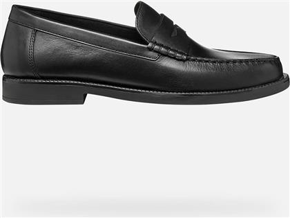 ΑΝΔΡΙΚΑ ΔΕΡΜΑΤΙΝΑ LOAFERS ''RECANATI'' - U55HVD00043C9999 ΜΑΥΡΟ GEOX