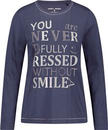 ΓΥΝΑΙΚΕΙΑ ΜΠΛΟΥΖΑ ΜΕ LETTERING - 170058-56002 ΣΚΟΥΡΟ ΜΠΛΕ GERRY WEBER